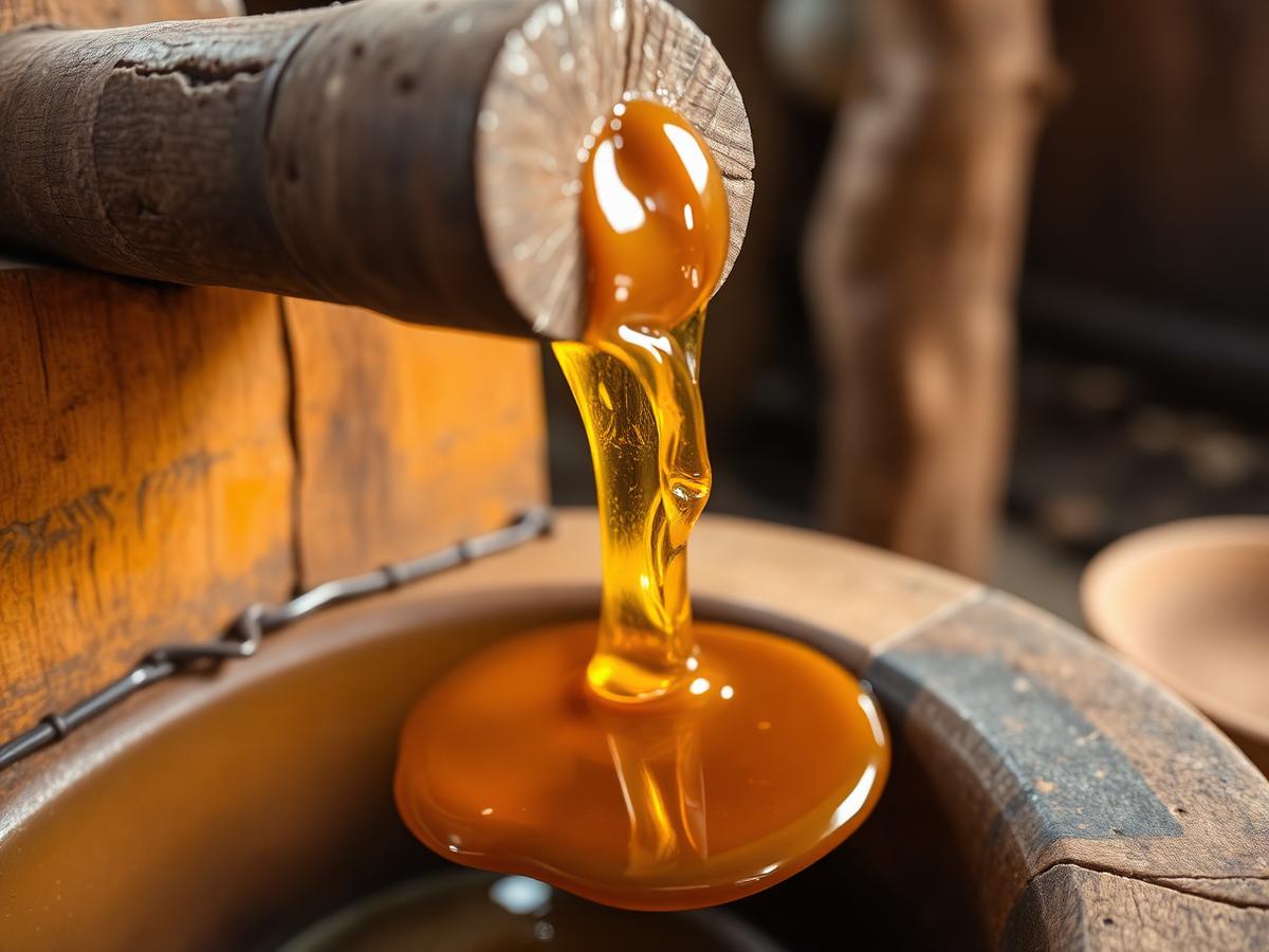 Traditional wooden ghani pressing fresh oil
